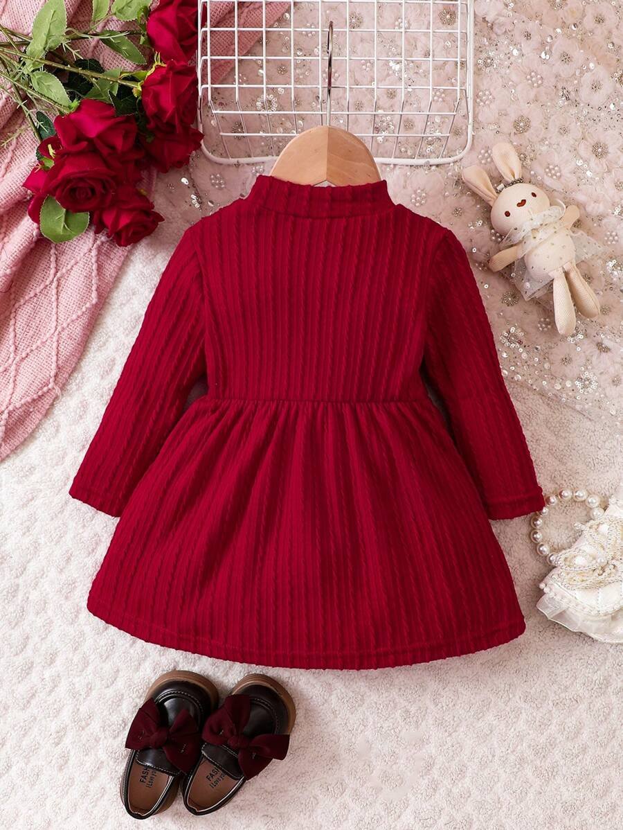 Beb? Chicas Vestido jacquard tejido manga larga - Imagen 2