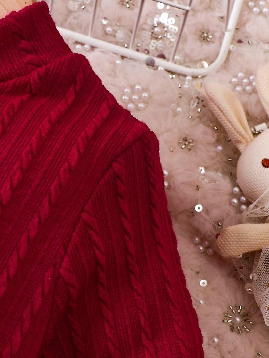 Beb? Chicas Vestido jacquard tejido manga larga - Imagen 3