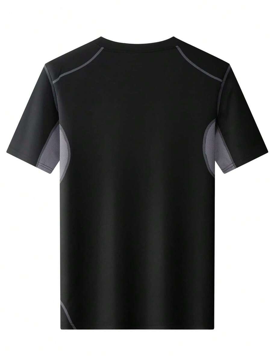 Camiseta De Manga Corta Para Hombre De Ajuste Ce?ido, De Secado R?pido - Imagen 2