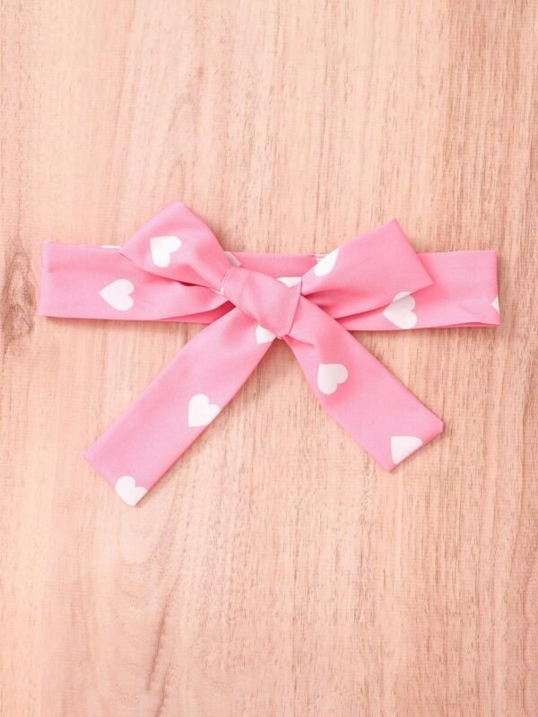 Vestido De Ni?a Con Estampado De Corazones, Volante En El Bajo Y Adornos Decorativos - Imagen 3