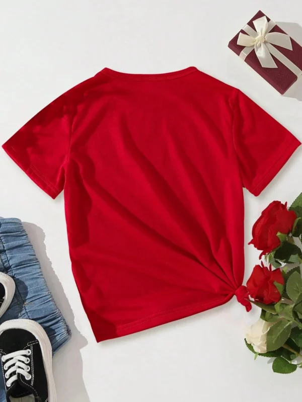 Camiseta Con Estampado De Corazones Para Ni?as - Imagen 2