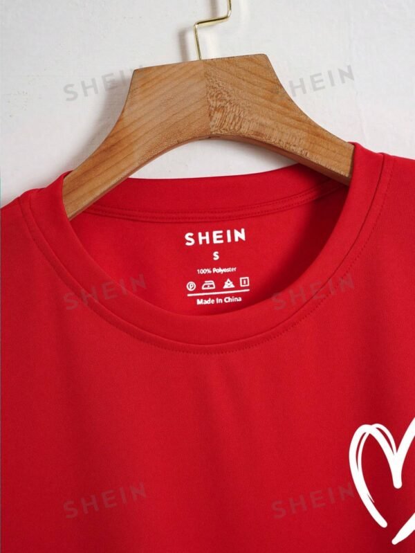 Camiseta crop con estampado de coraz?n - Imagen 3