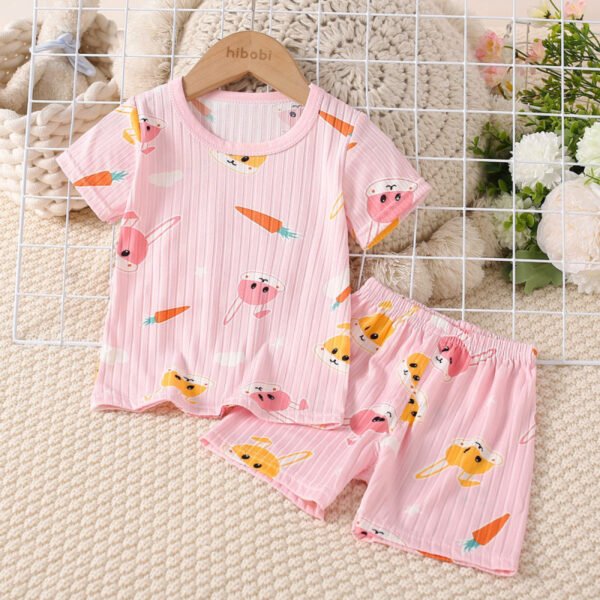 Camiseta de manga corta con estampado de dibujos animados para ni?a