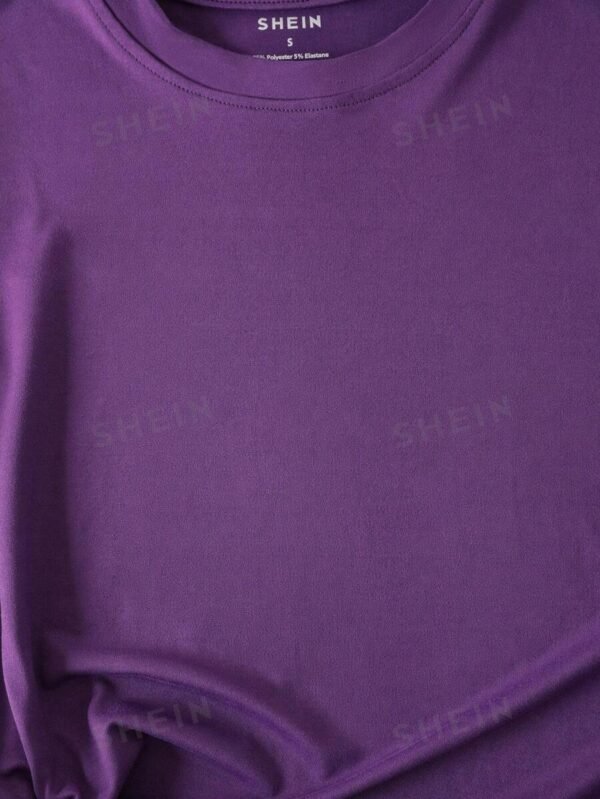 Camiseta unicolor de cuello redondo - Imagen 3