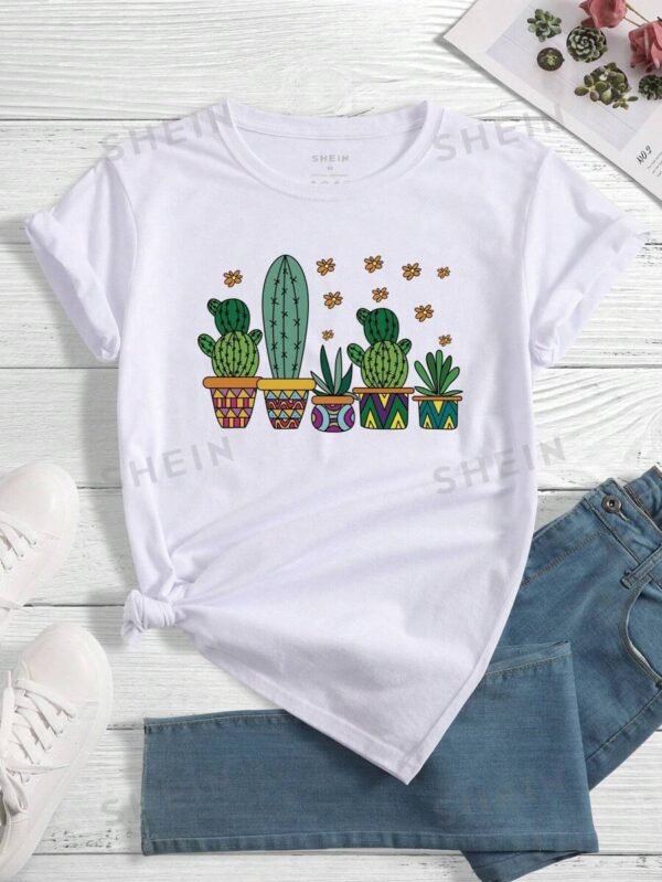 Camiseta con estampado de cactus