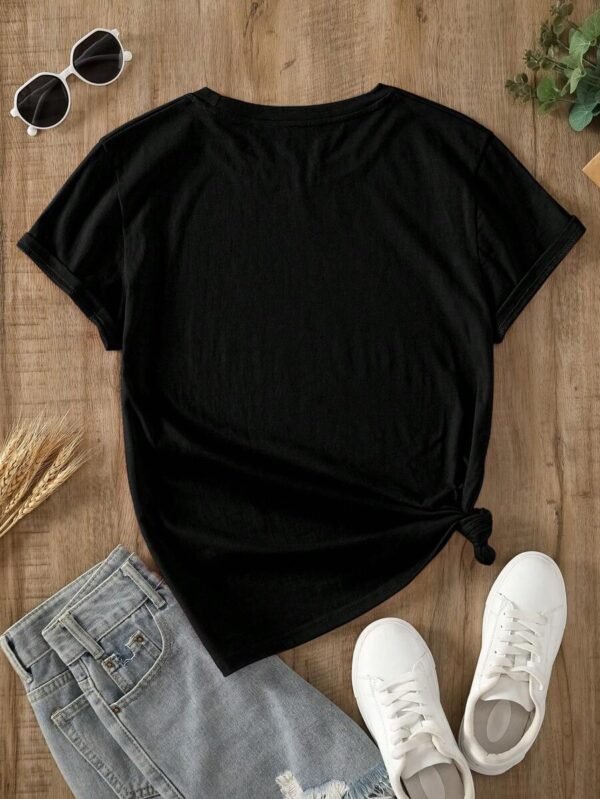 Camiseta con estampado de coraz?n y letra - Imagen 2