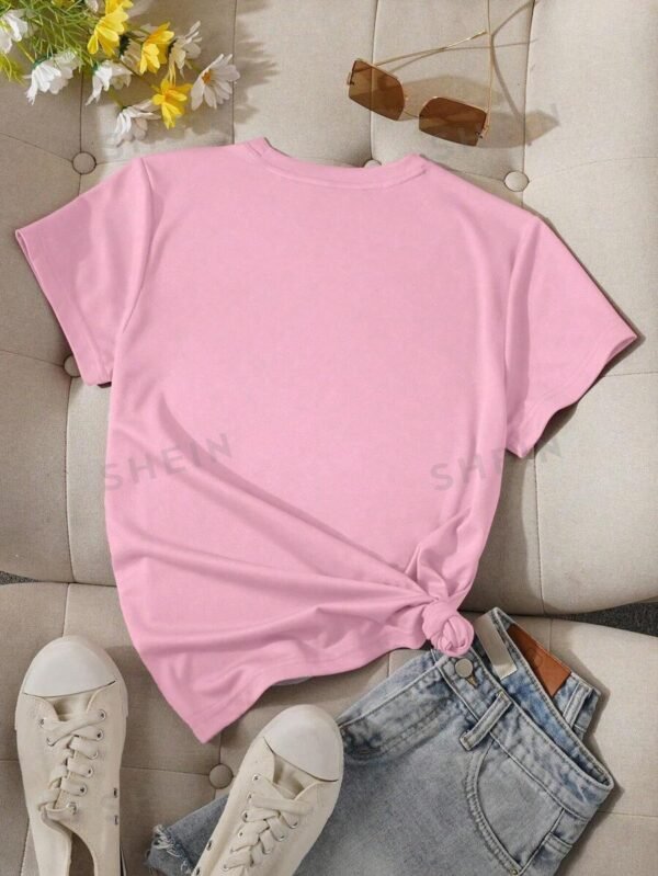 Camiseta con estampado de coraz?n y letra - Imagen 2