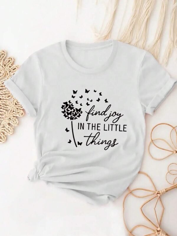 Camiseta Estampada De Estilo Simple Para Mujer