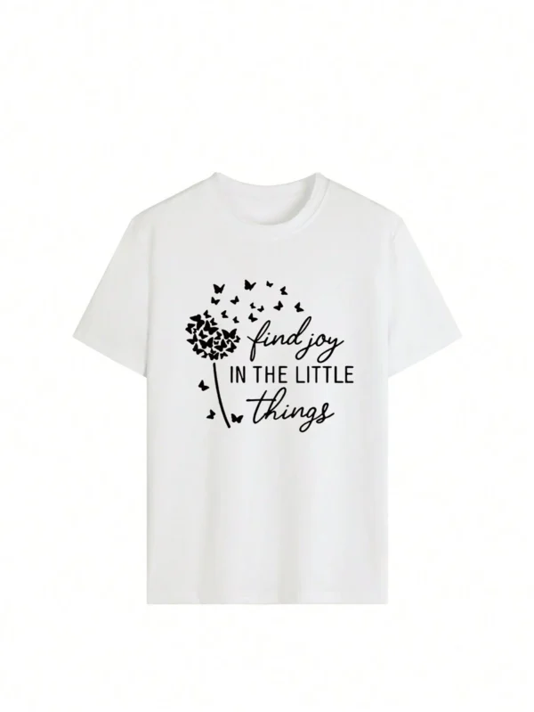 Camiseta Estampada De Estilo Simple Para Mujer - Imagen 3