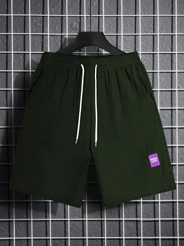 Short Holgados Con Parche De Letras Y Cintura Con Cordón