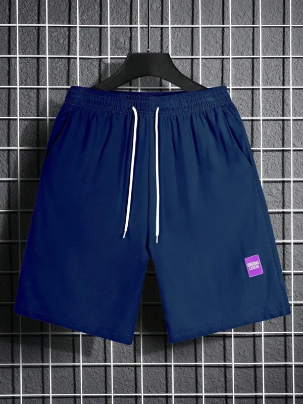 Shorts Holgados con Parches De Letras Y Cintura Ajustable