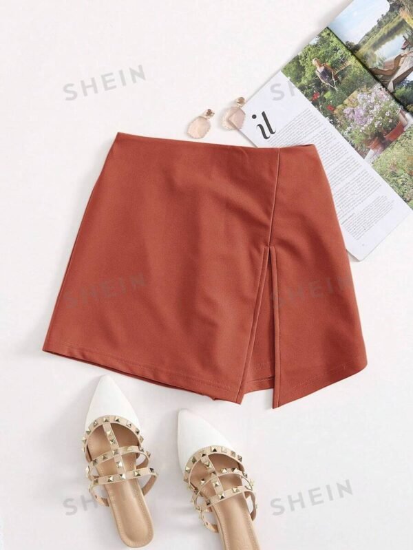 Skort bajo con abertura de cintura el?stica