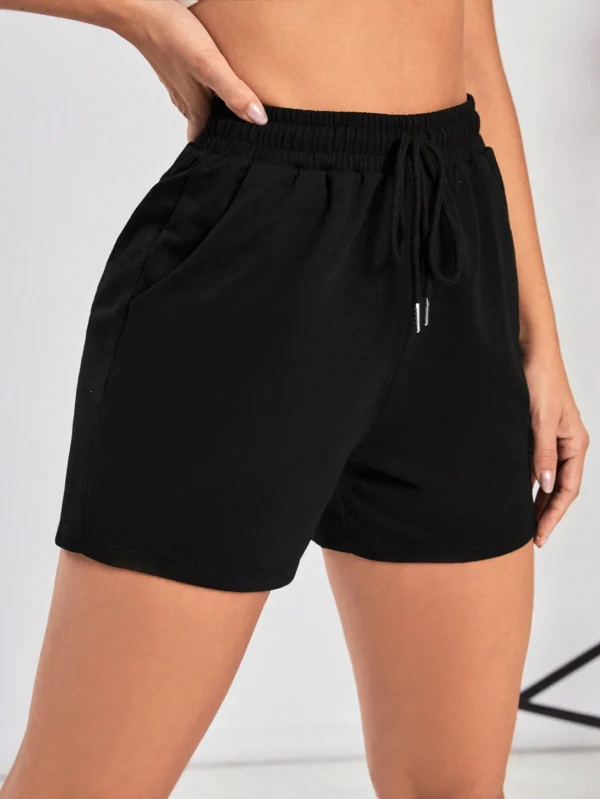 SHEIN Sport Easify Shorts deportivos de cintura con cord?n con bolsillo oblicuo