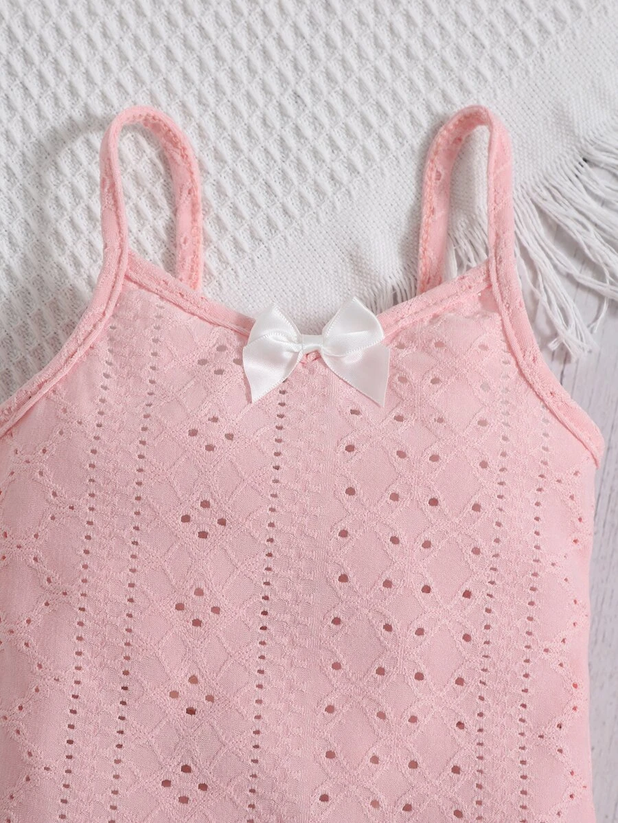 Body de tirantes con lazo frontal para ni?a peque?a - Imagen 3