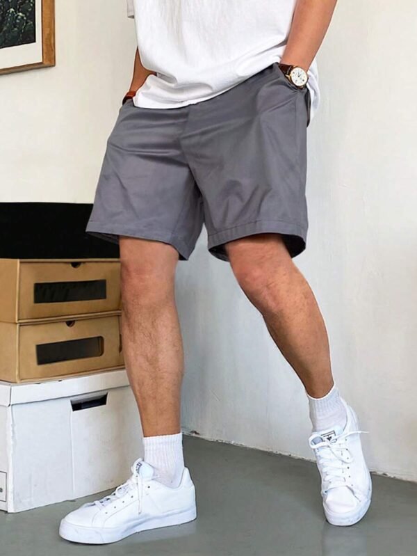 Shorts Holgados Para Hombres Con Bolsillos Inclinados Y Cintura Con Cordón