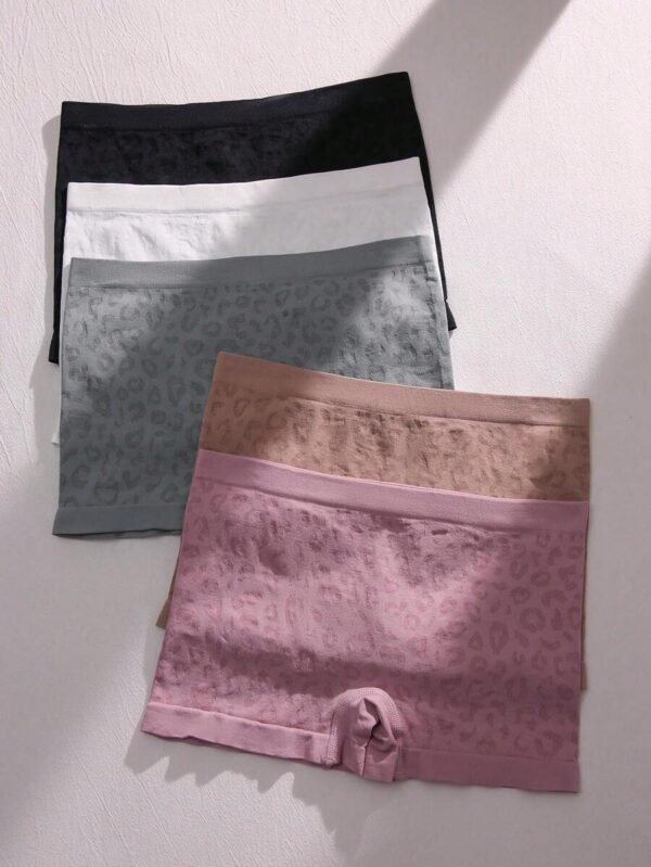 5 piezas Boyshorts de leopardo jacquard - Imagen 2