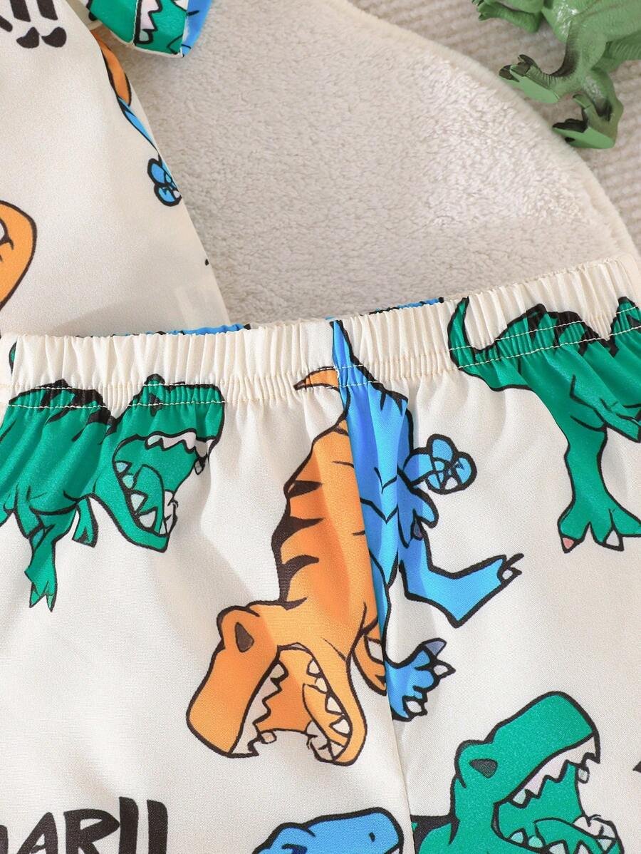 Camisa Y Shorts De Beb? Con Impresi?n De Dinosaurio Para Ni?o - Imagen 3