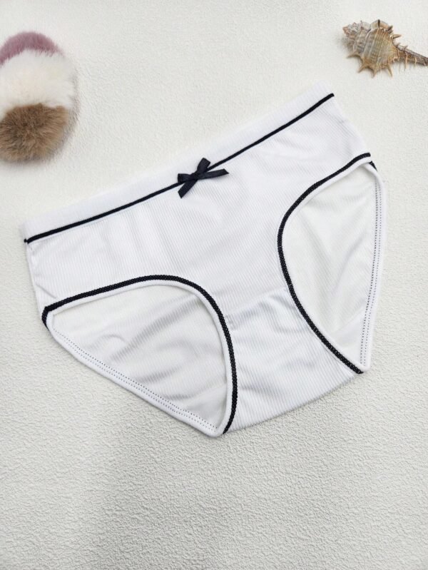 4 piezas de pantis de triangulo de bloqueo de color de tiro medio para mujeres con diseño de nudo - Imagen 4