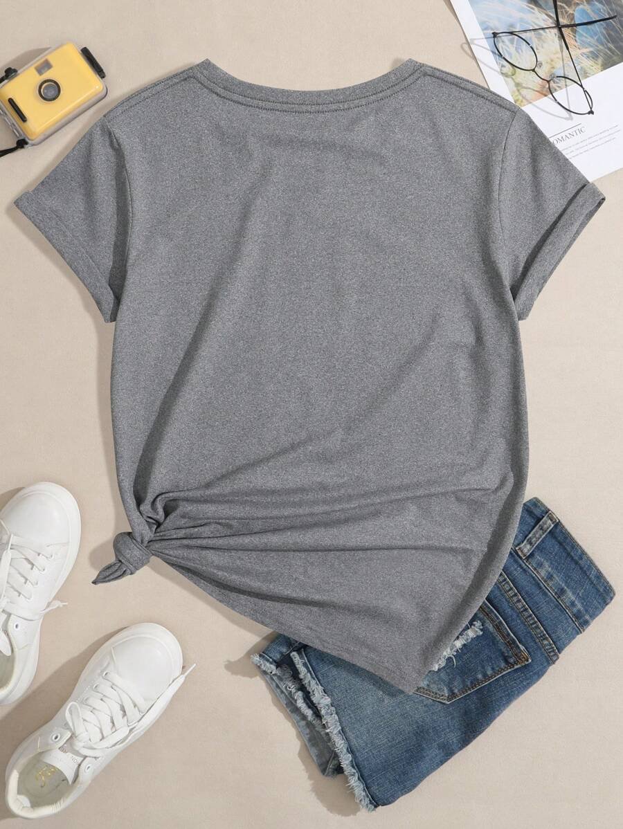 Camiseta De Mujer De Manga Corta Con Estampado De Dientes De Le?n - Imagen 2