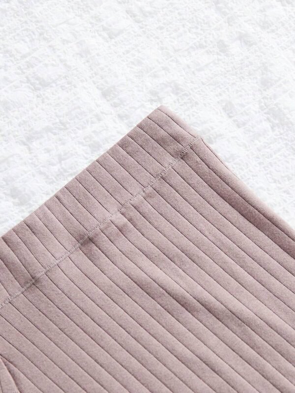Conjunto De 5 Piezas De Calzoncillos Tipo Boxer De Punto Acanalado De Color S?lido - Imagen 3