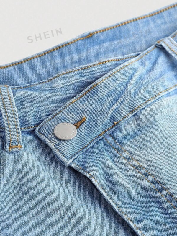 Shorts sexy de mezclilla azul ajustados a la figura y el?sticos - Imagen 3