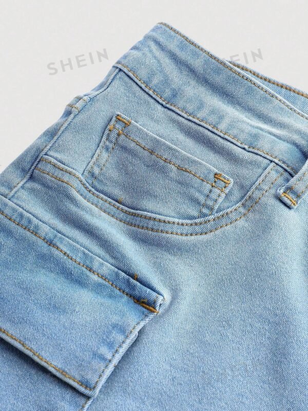 Shorts sexy de mezclilla azul ajustados a la figura y el?sticos - Imagen 2