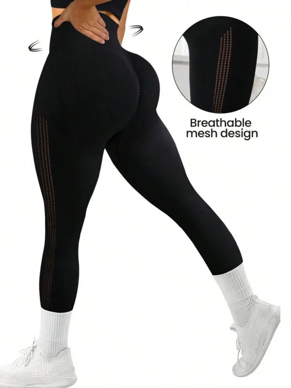 Leggings deportivos casuales de verano el?sticos de cintura alta unicolor - Imagen 2