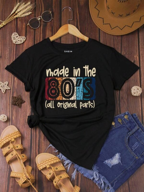 Camiseta con estampado de slogan