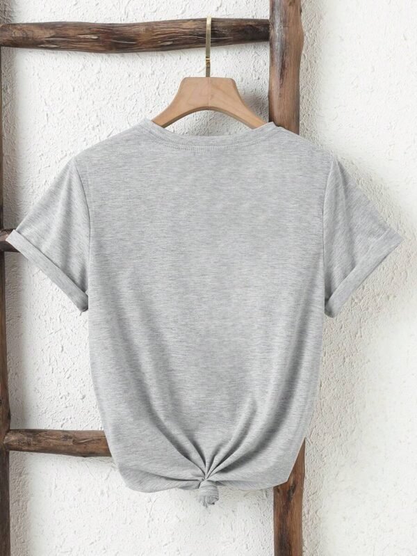 Camiseta de cuello redondo con estampado floral - Imagen 2