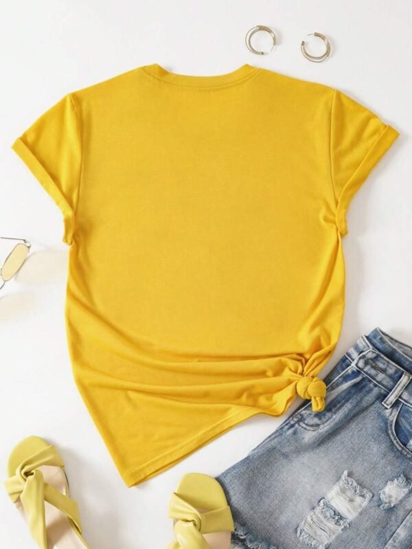 Camiseta con girasol con con estampado de mariposa - Imagen 2