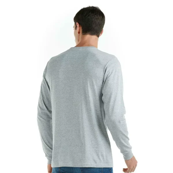 Playera cuello rendondo manga larga gris - Imagen 2