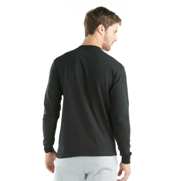 Playera cuello rendondo manga larga negro - Imagen 2