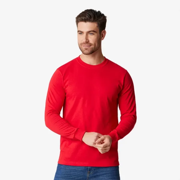 Playera cuello rendondo manga larga rojo