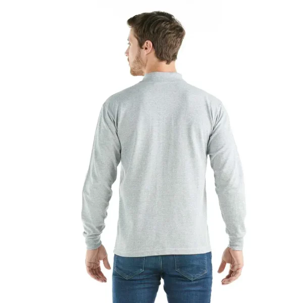 Playera cuello polo manga larga Gris - Imagen 2