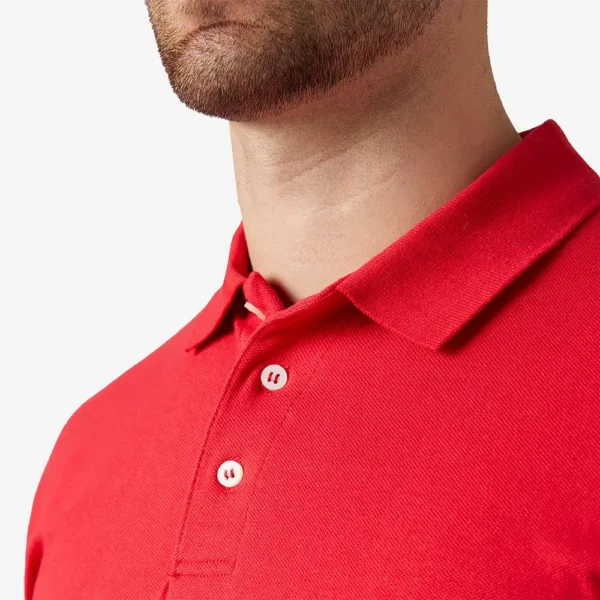 Playera cuello polo manga larga rojo - Imagen 2