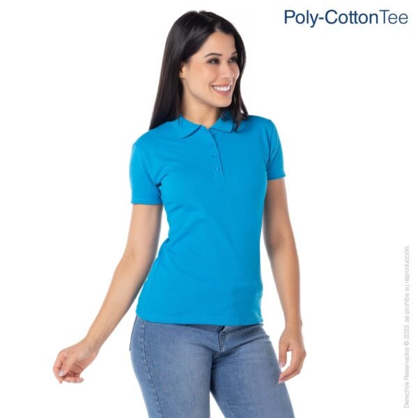 Playera Polo Manga Corta mujer azul turquesa