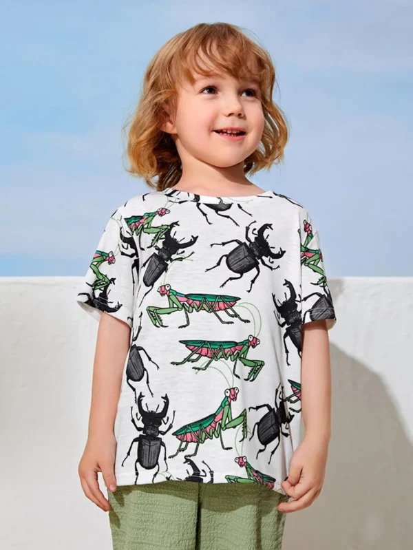 Niñito Camiseta con estampado de insecto - Imagen 3