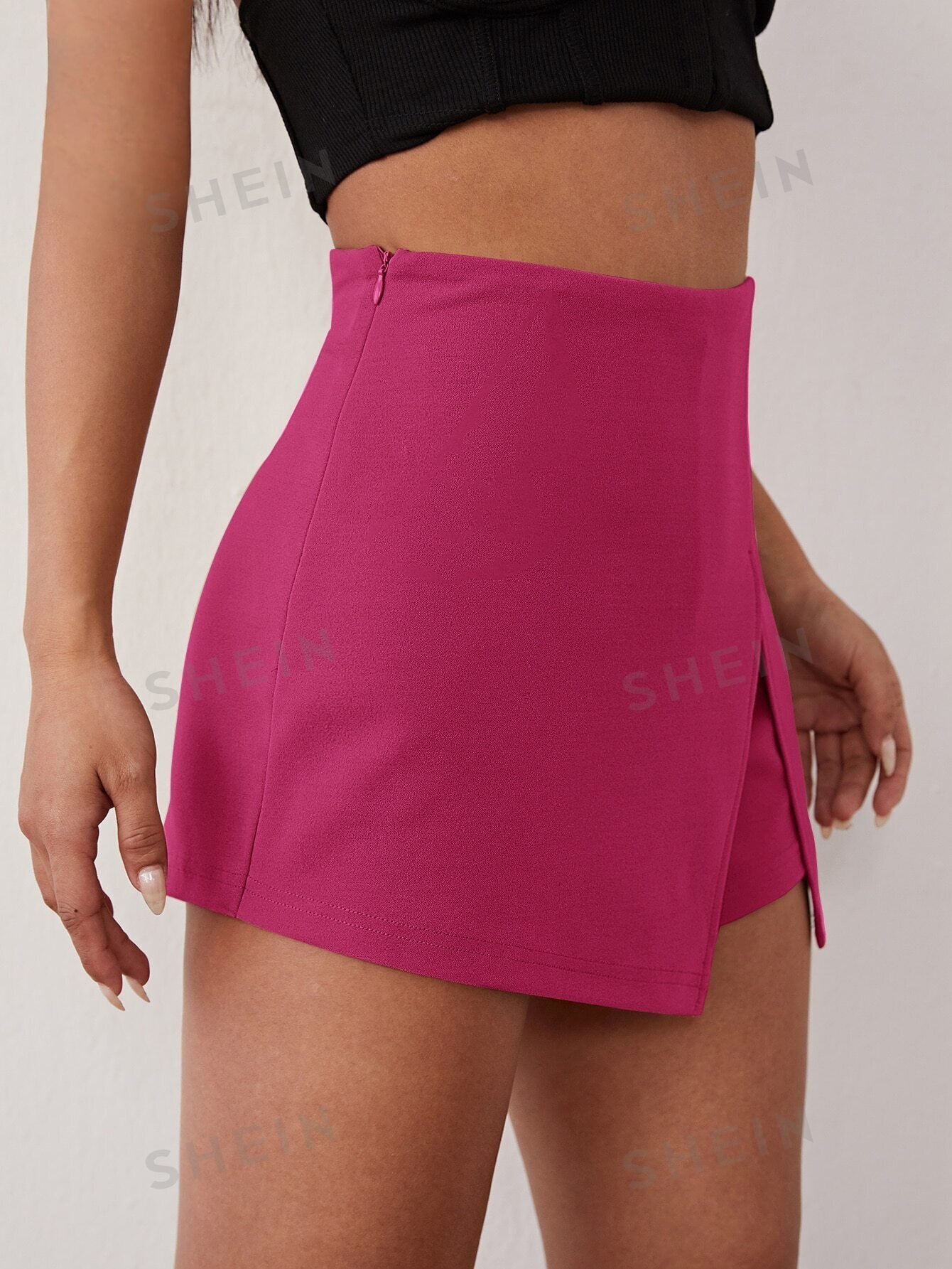 Skort unicolor con abertura delantera - Imagen 2