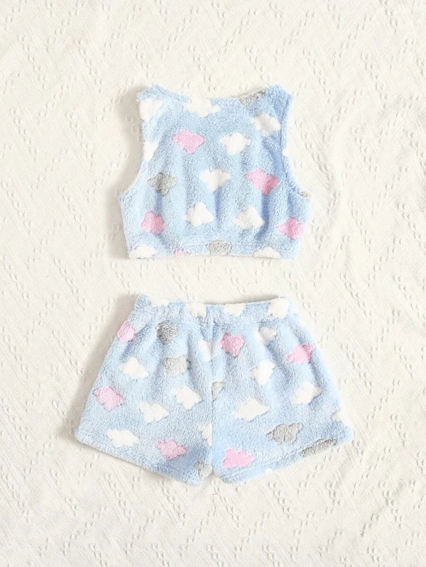 Sudadera Con Estampado Completo Y Short De Franela - Imagen 2