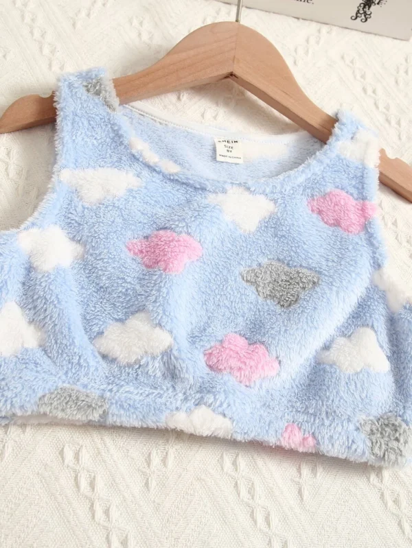 Sudadera Con Estampado Completo Y Short De Franela - Imagen 3