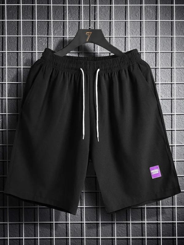 Short De Talle Suelto De Los Hombres Con Diseño De Apliques De Letras