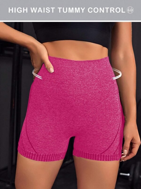 Shorts deportivos inconsútil con cadera de cintura ancha - Imagen 2