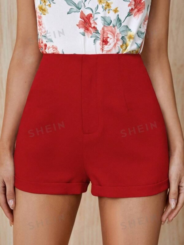Shorts unicolor bajo de doblez