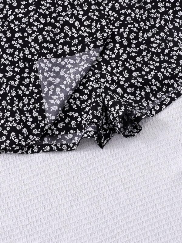 Shorts Casuales Con Cintura De Nudo Y Estampado Floral - Imagen 3