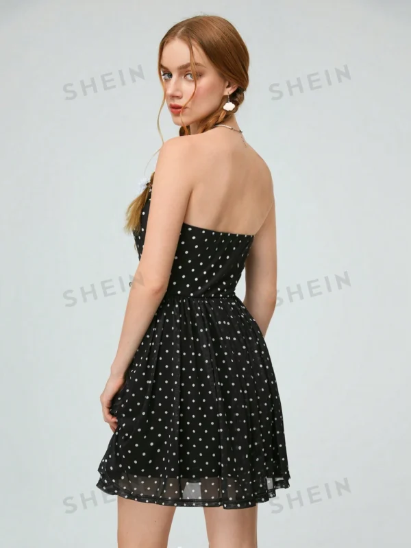Vestido Sin Tirantes De Lunares - Imagen 2