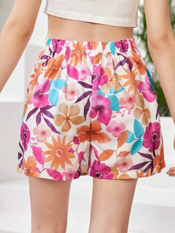 Skort Estampado Floral Casual Para Chica Adolescente - Imagen 3