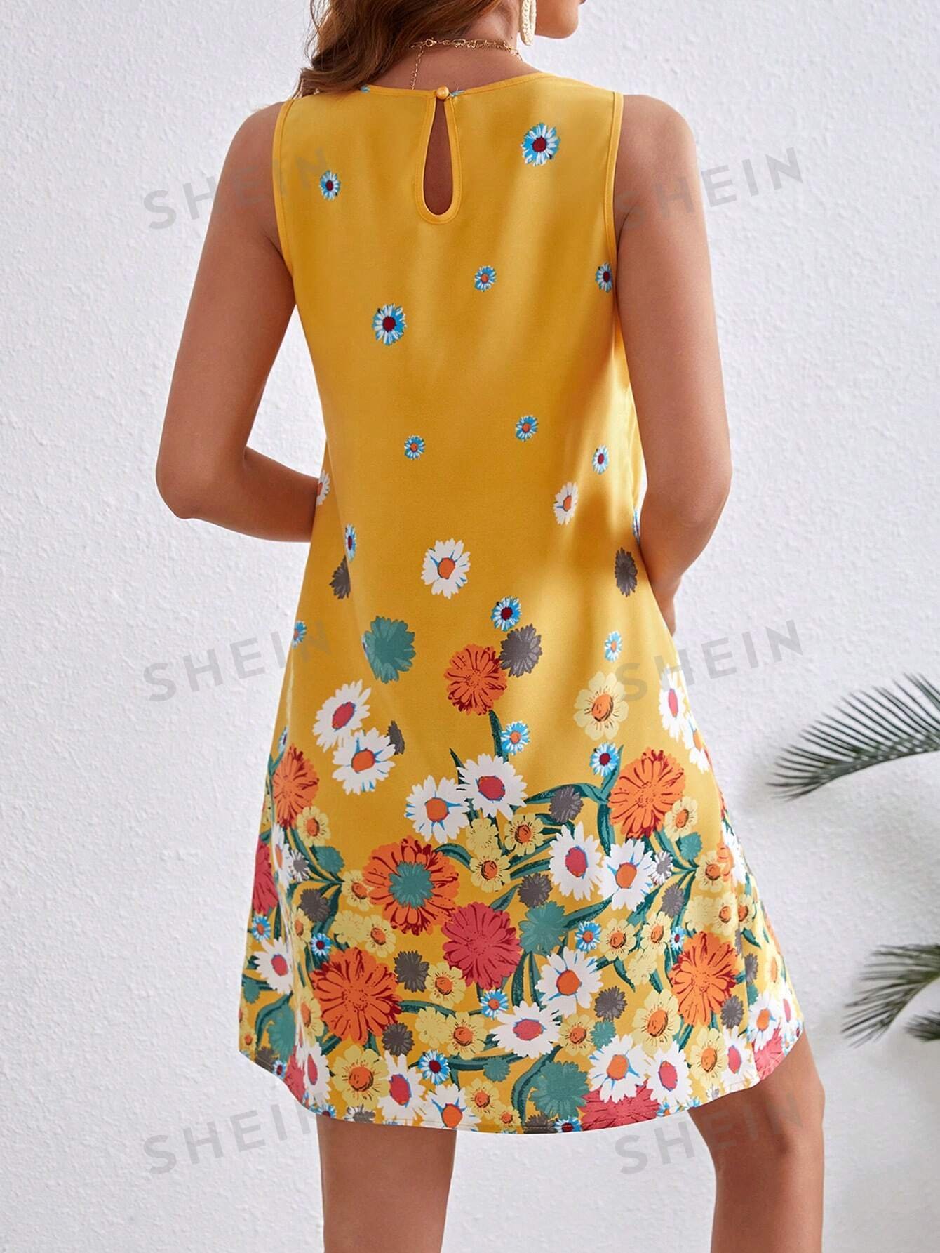 Vestido Sin Mangas Para Mujer Con Estampado De Flores - Imagen 3