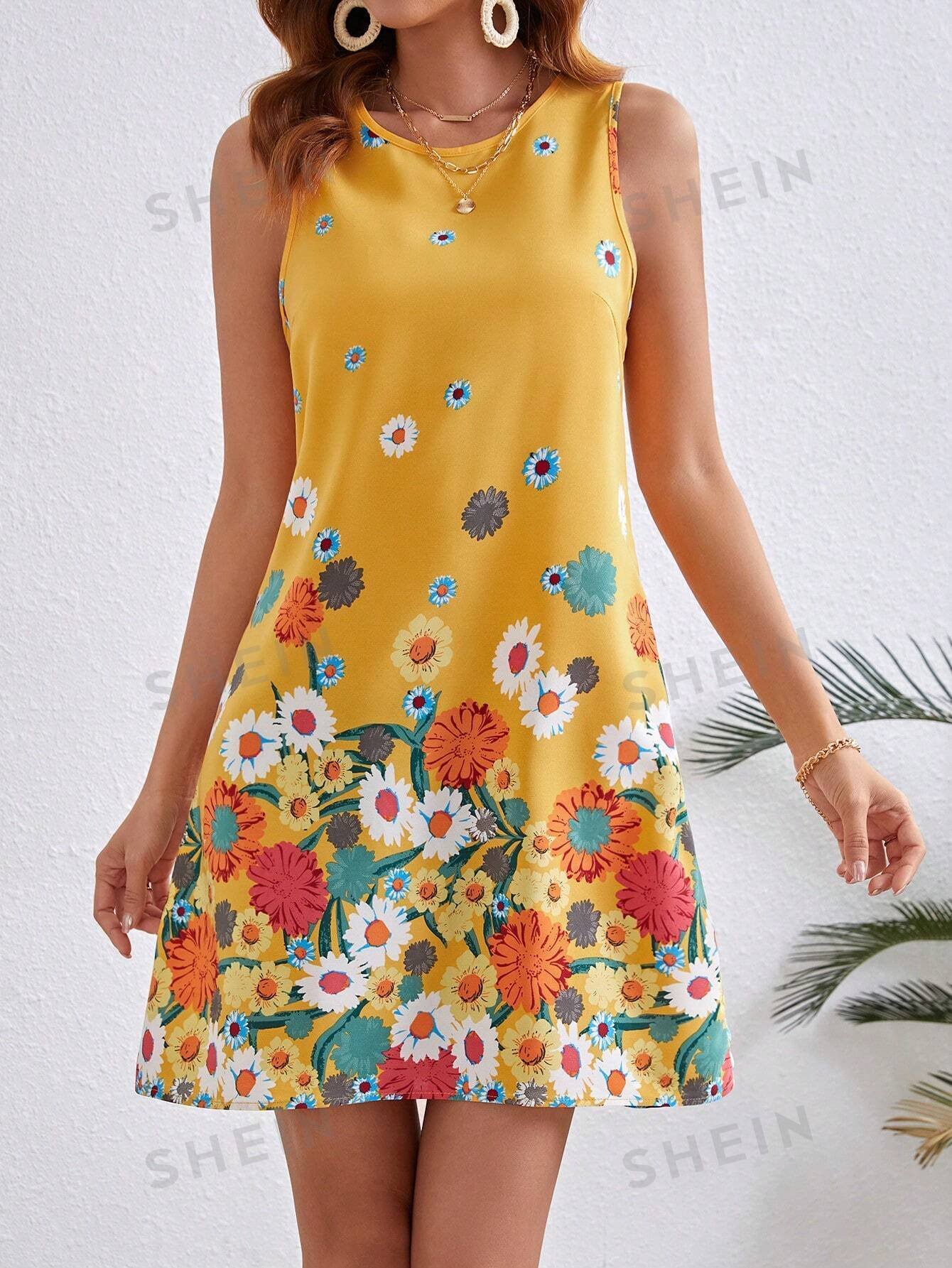 Vestido Sin Mangas Para Mujer Con Estampado De Flores - Imagen 2