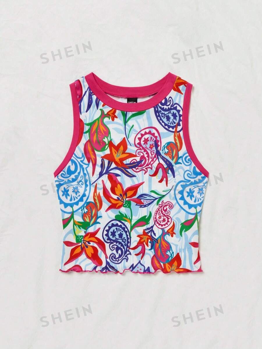 Top de tanque para mujer estilo veraniego para vacaciones con estampado paisley - Imagen 3
