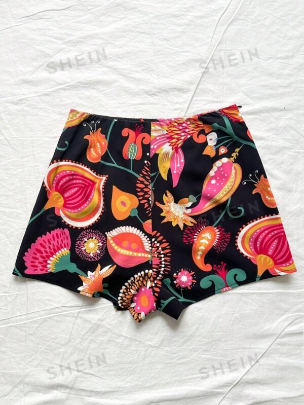 Falda-pantalón cruzada con estampado floral - Imagen 3